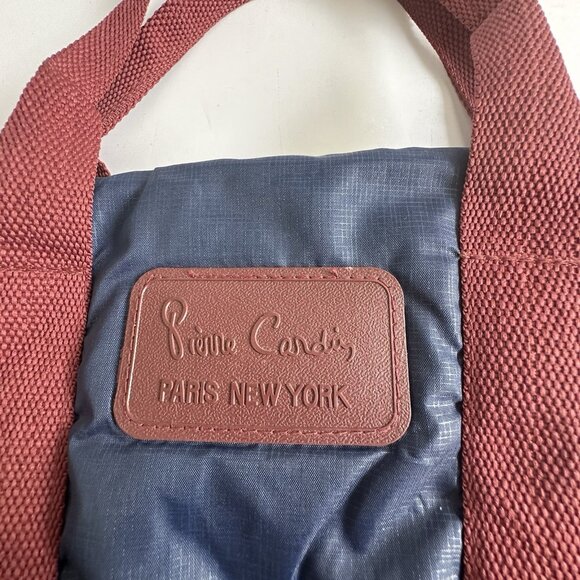 Vintage Pierre Cardin Paris New York Weekender Duffle Bag Tote Bag Navy Blue - Picture 3 of 8